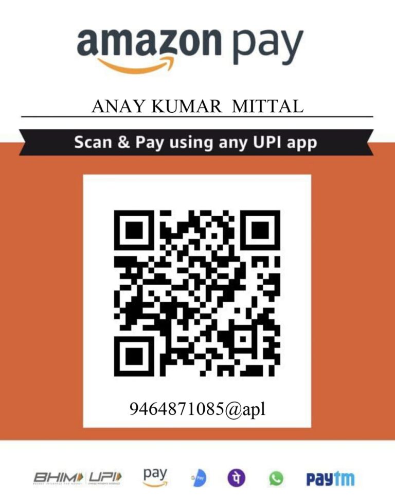 Amazon Pay UPI QR code for confirmed training payments to Anay Kumar Mittal