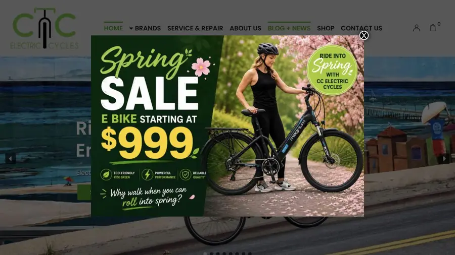 Current public website preview for CCE Cycles
