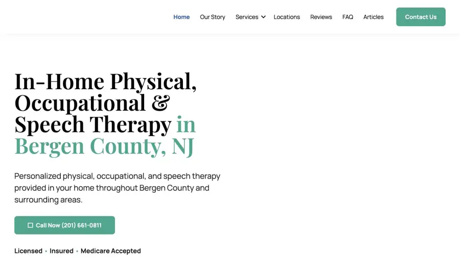 Current public website preview for HRC Home Care