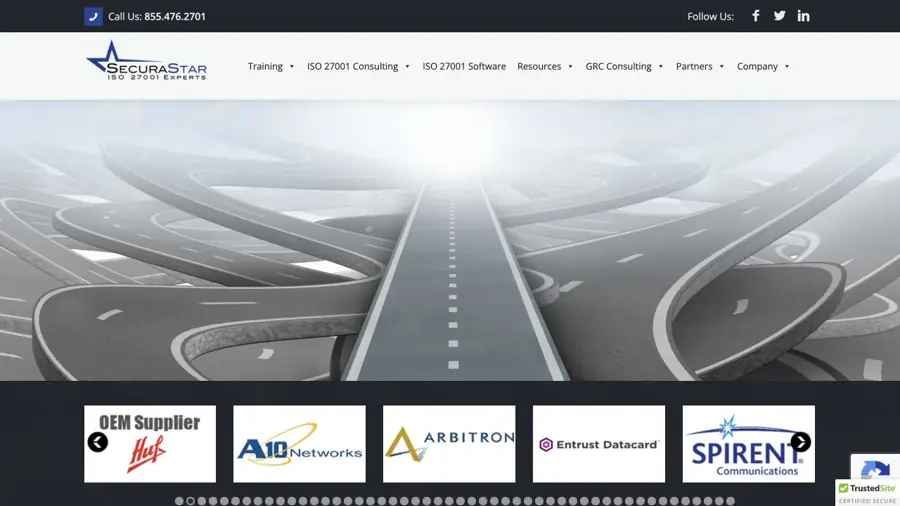 Current public website preview for SecuraStar, LLC