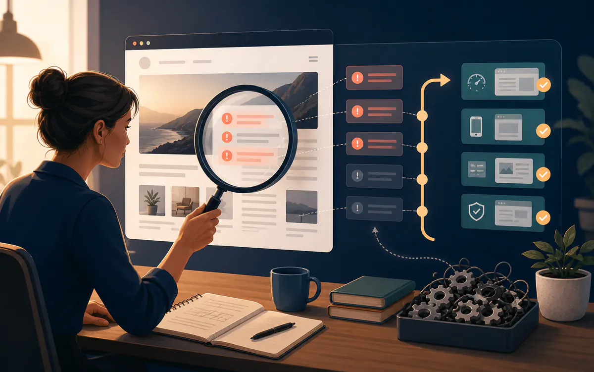 SEO audit and consulting SEO consultant separating important website findings from low-priority technical noise