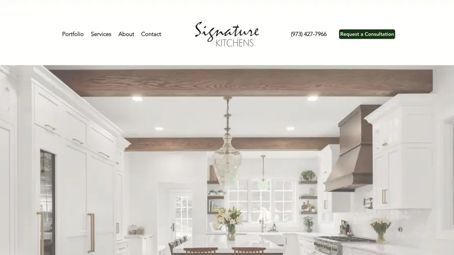 Current public website preview for Signature Kitchen